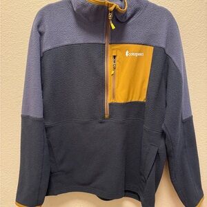 Cotopaxi Zip-Up Sweater XL - Dark Gray and Mustard